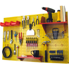 Wall Control Pegboard Standard Tool Storage Kit Yellow/Red 48"" X 32"" X 9""