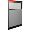 Interion® Deluxe Electric Office Partition Panel with Partial Window 48-1/4""W x 101-1/2""H Gray