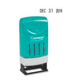 Xstamper® VersaDater Pre-Inked Message/Date Stamp FAX'D/PAID/REC'D 3/16"" x 1"" Black