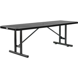 Global Industrial™ 8' Rectangular Steel Outdoor Table Expanded Metal Black