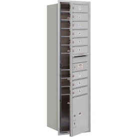 4C Horizontal Mailbox 56-3/4""H Single  9 MB1/1 PL Doors Front Load Aluminum USPS