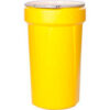 Eagle 55 Gal. Yellow Plastic Open-Head Tapered Lab Pack Drum 1655M - Metal Lever-Lock Ring