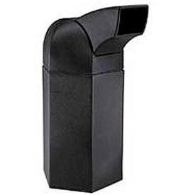 PolyTec™ Hex Waste Container with Drive-Thru Lid Black 50-Gallon