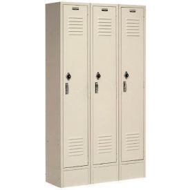 Global Industrial™ Paramount® 1-Tier 3 Door Locker 36""W x 15""D x 66""H Tan Unassembled