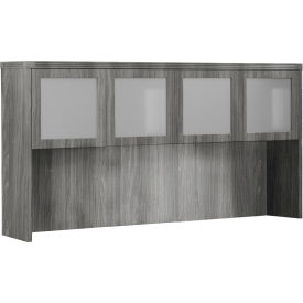 Safco® Aberdeen 72""W Hutch with Glass Doors 72""W x 15""D x 39-1/8""H Gray Steel