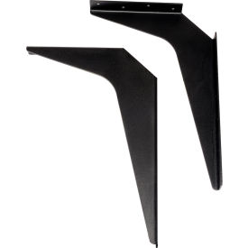 Global Industrial™ Wall Mount Brackets For 24"" Deep ADA Locker Bench Top Black Pair