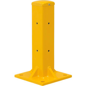 Global Industrial™ Protective Steel Barrier Post For Single Rail 18""H  Yellow