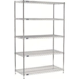 Nexel® 5 Shelf Stainless Steel Wire Shelving Unit Starter 60""W x 36""D x 74""H