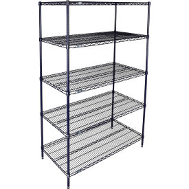 Nexel® 5 Shelf Nexelon® Blue Wire Shelving Unit Starter 30""W x 18""D x 63""H