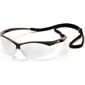 Pmxtreme™ Safety Glasses Clear Lens  Black Frame & Cord