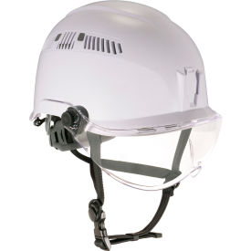 Ergodyne Skullerz 8975V Class C Safety Helmet with Visor Kit Anti-Fog Clear Lens White