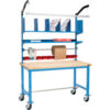 Global Industrial™ Mobile Packing Workbench W/Riser Kit Maple Square Edge 72""W x 36""D