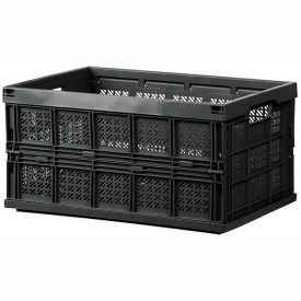 Plastic Mesh Folding Container 21-1/2""L x 14-3/4""W x 10-7/8""H Black