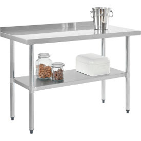 Global Industrial™ 430 Stainless Steel Table 72 x 30"" Undershelf 2"" Backsplash