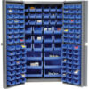 Global Industrial™ Bin Cabinet Deep Door - 132 Blue Bins 16-Gauge Assembled Cabinet 38x24x72