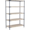 Nexel® Nexelite® 5 Shelf Vented Plastic Mat Shelving Unit Starter 42""W x 18""D x 63""H