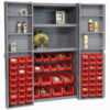 Global Industrial™ Bin Cabinet Deep Door 68 RD Bin Shelves 16 Ga Unassembled Cabinet 38x24x72