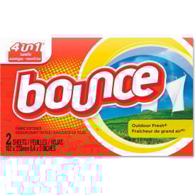 Bounce® Fabric Softener Sheets Outdoor Fresh 2/Box 156 Boxes/Carton