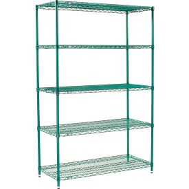Nexel® 5 Shelf Poly-Green® Wire Shelving Unit Starter 54""W x 24""D x 63""H
