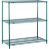 Nexel® 3 Shelf Poly-Green® Wire Shelving Unit Starter 72""W x 24""D x 34""H