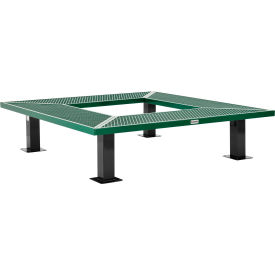 Global Industrial™ 6' Square Outdoor Tree Bench Expanded Metal Green