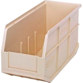 Quantum Plastic Stacking and Hanging Shelf Bin SSB441 6""W x 14""L x 7""H Ivory