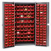 Global Industrial™ Bin Cabinet Deep Door - 156 Red Bins 16Ga. Assembled Cabinet 38 x 24 x 72
