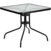 Flash Furniture 31.5"" Square Tempered Glass Metal Table