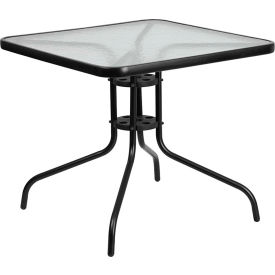 Flash Furniture 31.5"" Square Tempered Glass Metal Table