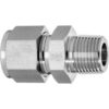 316 SS Double-Ferrule Instrumentation Ftg -Straight Adapter for 1/4"" Tube OD x 1/8"" MNPT