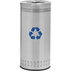 Precision® Stainless Steel Round Open Top Imprinted Recycling Can 25 Gallon