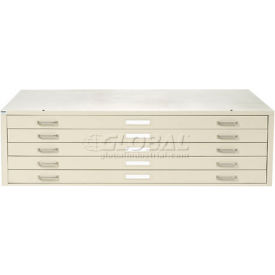 Interion® 5 Drawer Blueprint Flat File Cabinet 53-3/4W Putty