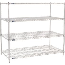 Nexel® 4 Shelf Chrome Wire Shelving Unit Starter 60""W x 30""D x 63""H