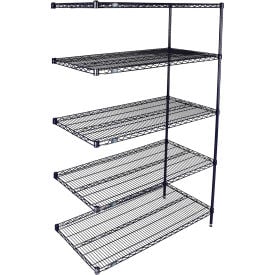 Nexel® 5 Shelf Nexelon® Blue Wire Shelving Unit Add On 30""W x 18""D x 74""H
