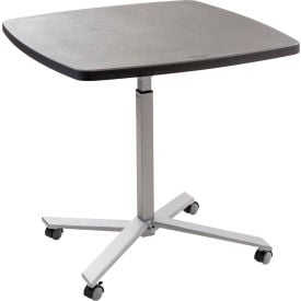 NPS® Adjustable Height 36""W Square Restaurant Table Charcoal
