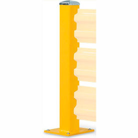 Wildeck® Steel Post Column For Triple Rail 44""HYellow