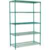 Nexel® 5 Shelf Poly-Green® Wire Shelving Unit Starter 24""W x 24""D x 86""H