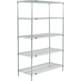 Nexel® 5 Shelf Poly-Z-Brite® Wire Shelving Unit Starter 54""W x 21""D x 86""H