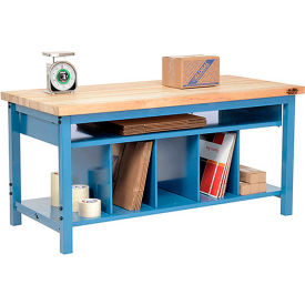 Global Industrial™ Packing Workbench W/Lower Shelf Kit Butcher Block Square Edge 60""W x 36""D
