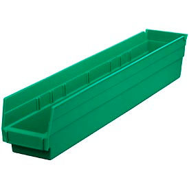 Global Industrial™ Plastic Nesting Storage Shelf Bin 4-1/8""W x 23-5/8""L x 4""H Green