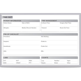 Ghent Time Out Graphic Whiteboard - Magnetic Steel Surface - 2' x 3' - Silver Frame
