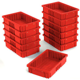 Global Industrial™ Plastic Dividable Grid Container 16-1/2""L x 10-7/8""W x 3-1/2""H Red