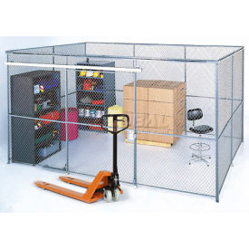 Global Industrial™ Wire Mesh Partition Security Room 10x10x8 without Roof - 3 Sides