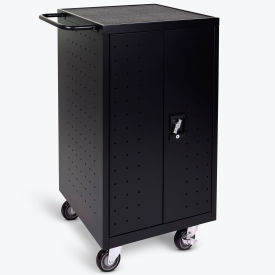 Luxor Laptop/Chromebook Computer Charging Cart For 18 Devices 25""W x 21-1/4""D x 39-3/4""H Black