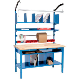 Global Industrial™ Complete Packing Workbench W/Power Butcher Block Safety Edge 72""W x 36""D