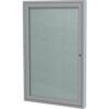 Ghent Enclosed Bulletin Board Outdoor 1 Door 30""W x 36""H Silver Vinyl/Silver Frame