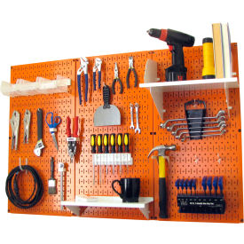 Wall Control Pegboard Standard Tool Storage Kit Orange/White 48"" X 32"" X 9""