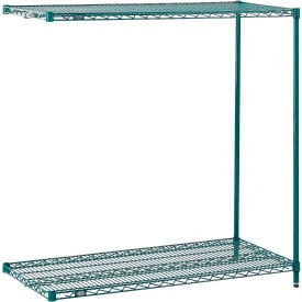 Nexel® 2 Shelf Poly-Green® Wire Shelving Unit Add On 24""W x 21""D x 34""H