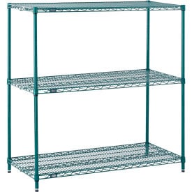 Nexel® 3 Shelf Poly-Green® Wire Shelving Unit Starter 24""W x 14""D x 34""H