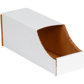 Global Industrial™ Stackable Corrugated Bin Boxes 4""Wx12""Lx4-1/2""H Oyster White